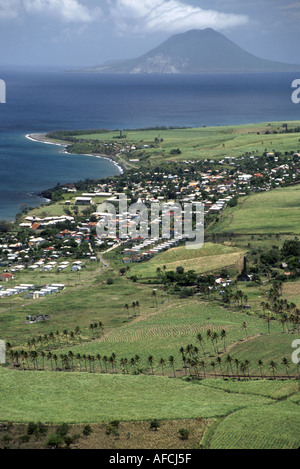 Saint-Kitts,Nevis,Antilles,Îles Leeward,eaux de la mer des Caraïbes Petites Antilles,Tropiques,temps chaud,climat,Brimstone Hill,fort George vue sur la Citadelle,7 Banque D'Images