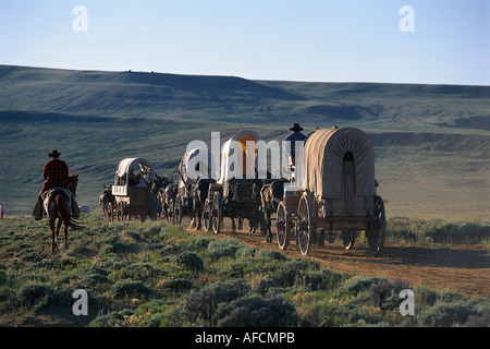 Pionnier Mormon Wagon Train, près de South Pass, Bretagne France Banque D'Images