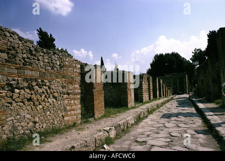 Géographie / voyages, Italie, Pompéi, fouilles, rue, Banque D'Images