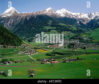 Géographie / voyage, Autriche, Tyrol, Matrei, vue sur la ville, vue sur la vallée, à l'emplacement du point de Matrei, europe, ville, villes, vue sur la ville, Banque D'Images