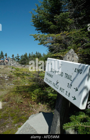 Les randonneurs se détendre sur le sommet du mont Hale situé dans les Montagnes Blanches du New Hampshire USA Banque D'Images