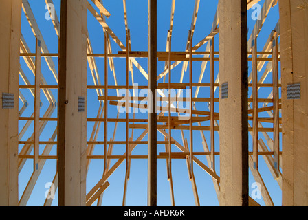 Fermes de toit de la nouvelle maison, en France. Banque D'Images