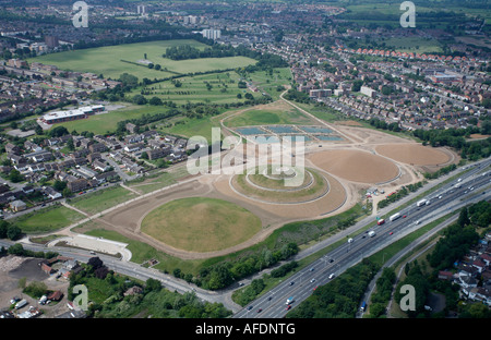 Vue aérienne de Northala fields park en construction dans Norththolt. L'ouest de Londres. UK Banque D'Images