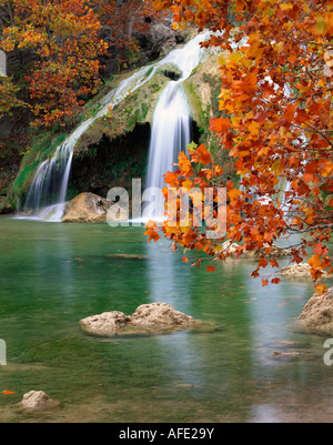 Turner Cascades, couleurs de l'automne, Tennessee USA, par Gary A Nelson/Dembinsky Assoc Photo Banque D'Images