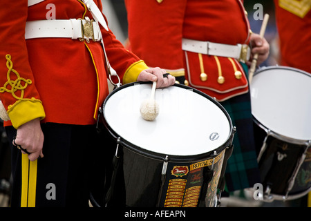 Royal Scots Dragoon Guards batteurs. Ville d'Édimbourg, Écosse. Banque D'Images