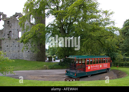 Le mur jaloux et Tramway à Belvedere Belvedere House et jardins le comté de Meath Irlande Banque D'Images