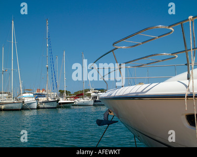 Santa Eulalia des Riu Yacht Harbor, Ibiza Banque D'Images