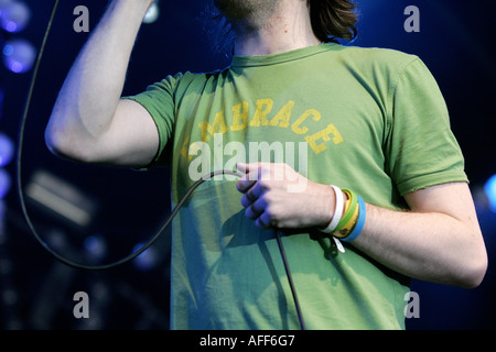 Le groupe de rock s'effectuer. Photo : le chanteur Danny Mcnamara. Banque D'Images