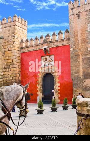 Palais Alcazar de Séville en Andalousie Espagne Banque D'Images