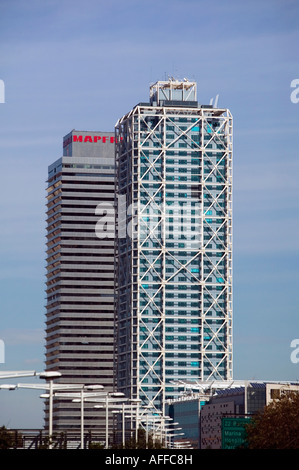 Torre Mapfre et l'hôtel Arts vu de médecin C del Alguader Barcelone Catalogne Espagne Banque D'Images