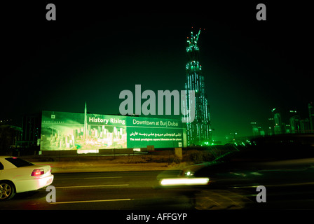 La construction de gratte-ciel Burj Dubaï, le plus haut bâtiment du monde à Dubaï, Émirats Arabes Unis Banque D'Images