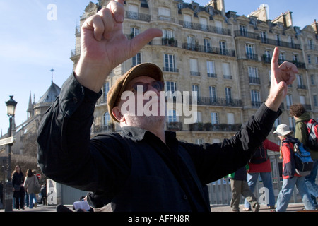 Des musiciens de rue à Paris, France, Printemps 2007 Banque D'Images