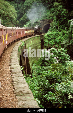 L'Inde Karnataka voyage par train train à vapeur vieux tunnel entrée Banque D'Images