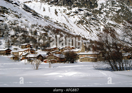 Bonneval sur Arc, Parc National de la Vanoise, France en hiver Banque D'Images