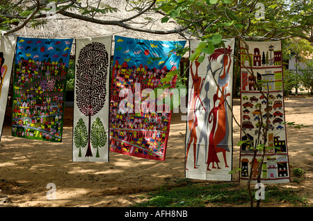 Tapis à vendre à une halte touristique près de Chennai Banque D'Images