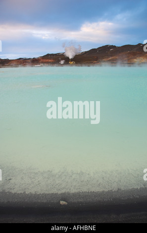 La diatomite Bjarnarflag et usine géothermique près du lac Myvatn Reykjahlid Islande du Nord EU Europe Banque D'Images