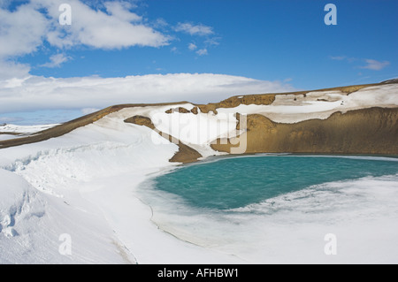 L'enfer du cratère Viti caldera près du mont Krafla près du lac Myvatn Reykjahlid Islande du Nord EU Europe Banque D'Images