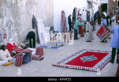 Le souk de tapis - Rabat, Maroc Banque D'Images