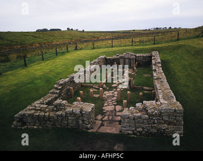 Temple romain à Carrawburgh Northumberland Mur d'Hadrien près de s Banque D'Images