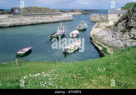 Ballintoy Harbour, comté d'Antrim, en Irlande du Nord, Royaume-Uni, Europe Banque D'Images