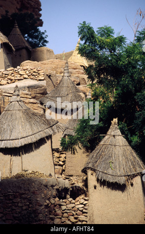 Les greniers Dogon - MALI, Pays Dogon Banque D'Images