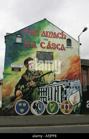 Dublin 1916 Insurrection de Pâques commémoration murale républicaine beechmount avenue RPG falls road à l'ouest de l'Irlande du Nord Belfast Banque D'Images