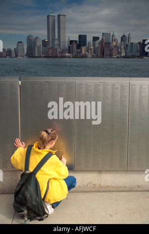 New York,State,New York,City,Ellis Island American immigrant Wall of Honor World Trade Center NY106, voyages voyages tourisme réseau local Banque D'Images