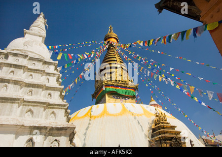 Swayambhunat Temple de Swayambhunath Stupa Katmandou Népal Asie Katmandu Banque D'Images