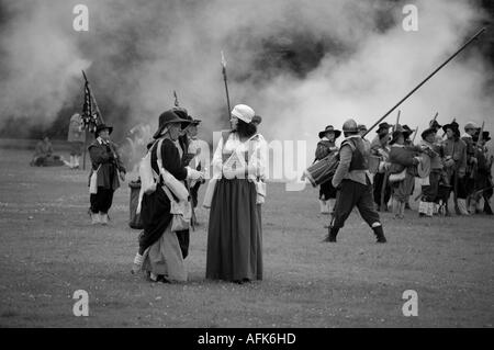 Scène de bataille du 17ème siècle à un hogan-vexel English civil war reenactment événement ou rassembler comme on les appelle communément Banque D'Images