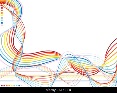 Fond ondulé en couleurs de l'arc en ciel avec copie espace de planty Banque D'Images