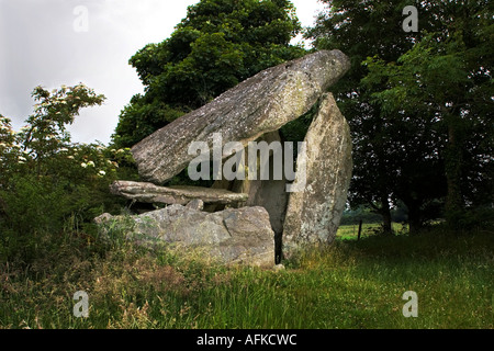 Kimogue Portal Tomb, Carlow, comté de Kilkenny, Irlande Banque D'Images