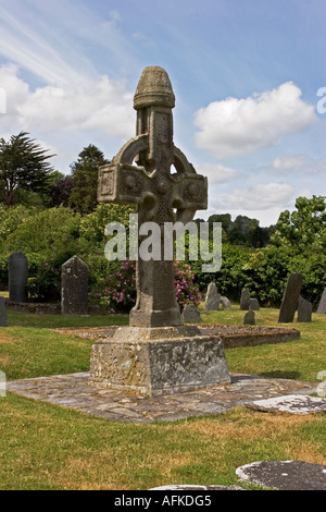 Haut Celtic Cross à Ahenny, comté de Tipperary, Irlande Banque D'Images