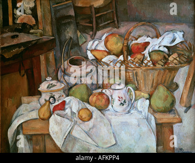 'Fine Arts, Cézanne, Paul (1839 - 1906), peinture, 'til la vie avec un panier", 1888 - 1890, huile sur toile, Musée d'Orsay, Pari Banque D'Images