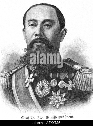 ITO Hirorumi, Prince, 16.10.1841 - 26.10.1909, politicien japonais, portrait, gravure sur bois, vers 1907, Banque D'Images