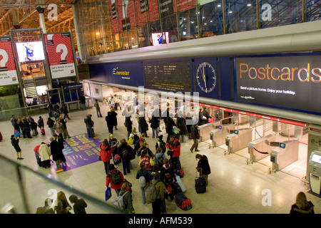 Ancien terminus Eurostar de la Gare Internationale de Waterloo, Londres UK 2004 Banque D'Images