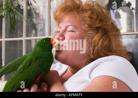 Apprivoiser l'embrassé sur bec de perroquet Banque D'Images