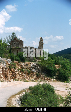 Événements, guerre de Bosnie 1991 à 1995, destruction de la maison croate, près de Kravenica, 1992, ex-Yougoslavie, Herzégovine, destruction, ruine, historique, historique, XXe siècle, années 1990, Banque D'Images