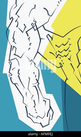 Personne s part fléchissant biceps Banque D'Images