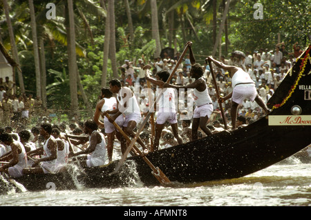 Kerala Inde Alleppey Nehru sport Cup Courses Longboat de Longboat stern Banque D'Images