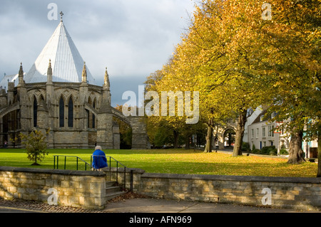 La Cathédrale de Lincoln et de la Cité d'automne Banque D'Images