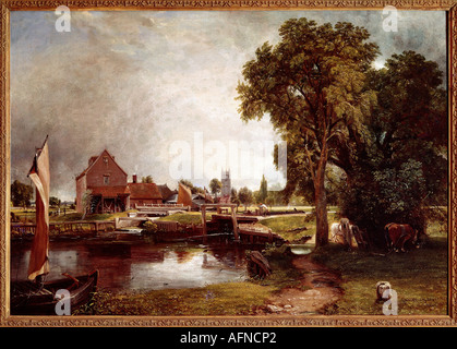 'Fine Arts, Constable, John (1776 - 1837), peinture, 'edham Lock et Mill', 1820, huile sur toile, Victoria and Albert Museum, Banque D'Images