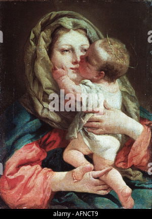"Les beaux-arts, peinture, 'Madonna avec le Christ enfant', (Madonna con Bambino), Giandomenico Tiepolo, (1727 - 1804), Musée Civique Ba Banque D'Images