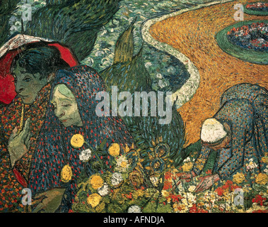 'Fine Arts, Vincent van Gogh, (1853 - 1890), peinture, 'Mémoires du jardin à Etten ou dames d'Arles", novembre 1888, o Banque D'Images