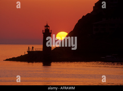 De Andratx Port au coucher du soleil Banque D'Images