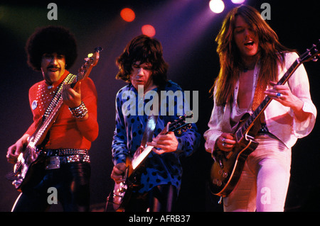 Le groupe de rock irlandais Thin Lizzy jouer à Stockholm en Suède Banque D'Images