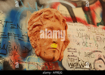 La paix de John Lennon Wall, Prague, République Tchèque Banque D'Images