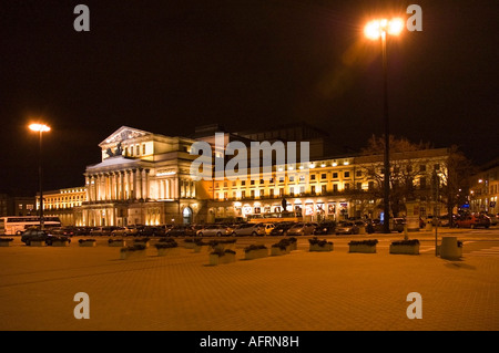 Teatr Wielki - Polish lumineux Opéra National de nuit, Varsovie, Warszawa, Pologne, Polska, UE, Europe, European Banque D'Images