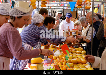 Marché aux fromages d'Alkmaar, Alkmaar, Pays-Bas Banque D'Images