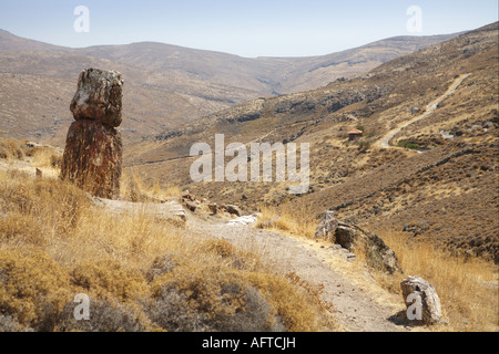 L'île de Lesbos en Paysage Territoire Forêt Pétrifiée Grèce Banque D'Images