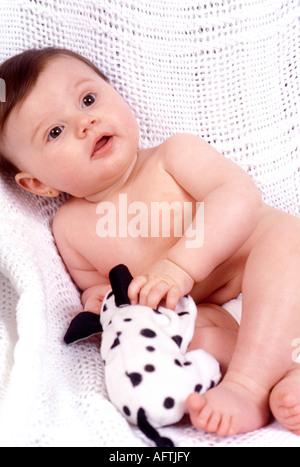 Bébé (12-15mois) holding toy Banque D'Images